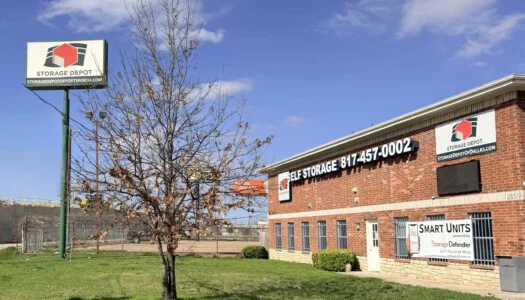 View of storage facility from the street