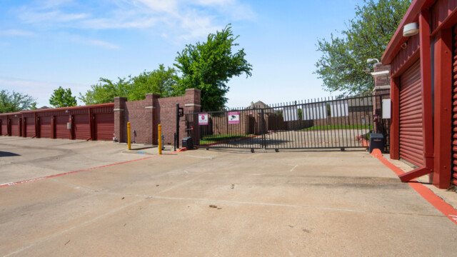 gated entrance to Storage Depot in Flower Mound, TX