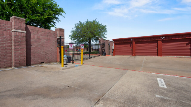 gated entrance to Storage Depot in Flower Mound, TX