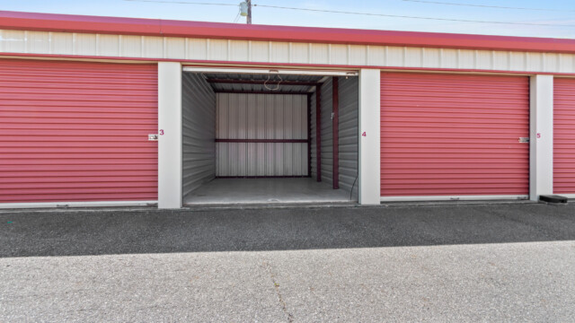 open drive-up storage unit at Storage Depot in Aubrey TX