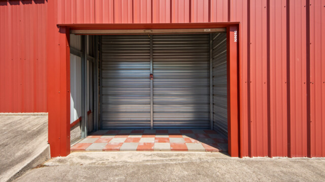 open drive-up storage unit at Storage Depot in Flower Mound, TX