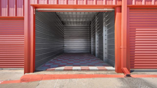 open drive-up storage unit at Storage Depot in Flower Mound, TX