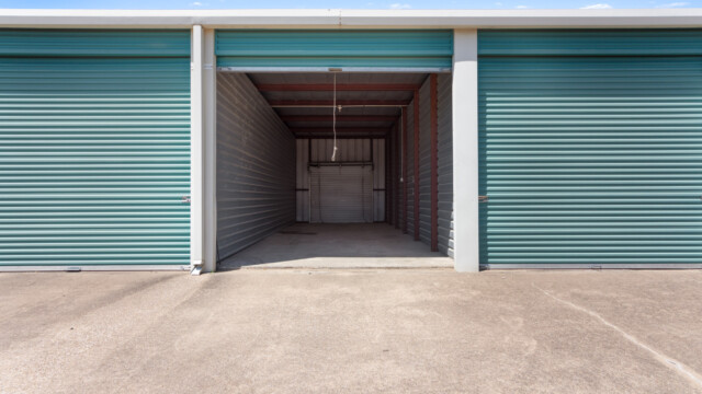open drive-up storage unit at Storage Depot in Wylie, TX