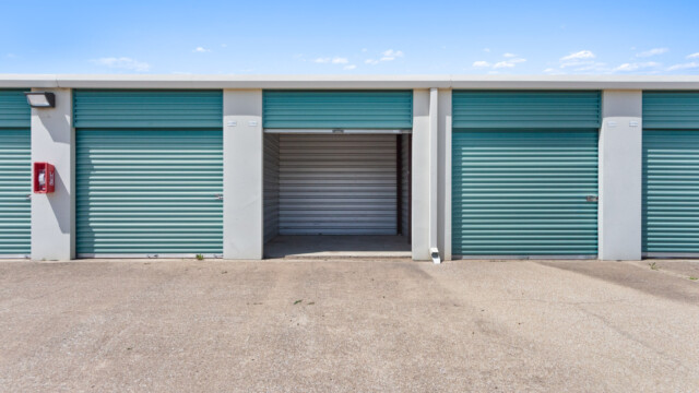 open drive-up storage unit at Storage Depot in Wylie, TX